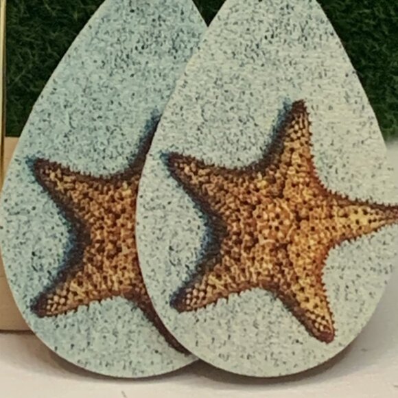 Turquoise Earring, Starfish Earring, Beach Earring, Gift Idea, Nautical Earring - Picture 2 of 7
